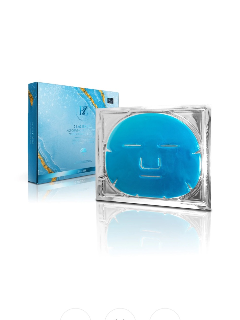 BELOW ZERO Glacier Ice Age-Defying Face masks-10 PACK